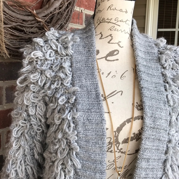 Gorgeous Gray Loop Yarn Cardigan - Picture 2 of 4